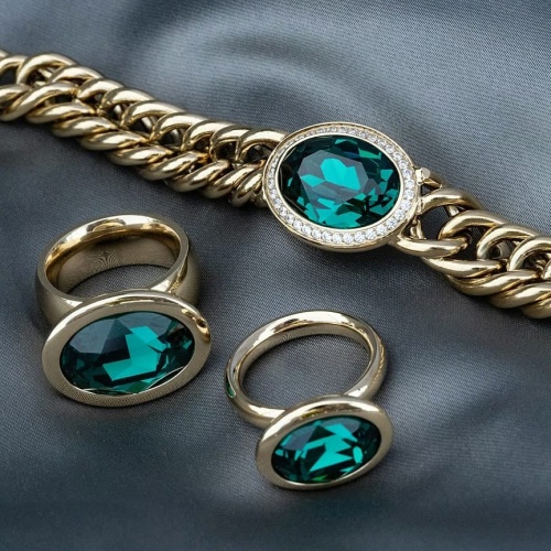 Кольцо Qudo TIVOLA big S emerald  18.5 мм, 632324/18.5 G/S фото 6